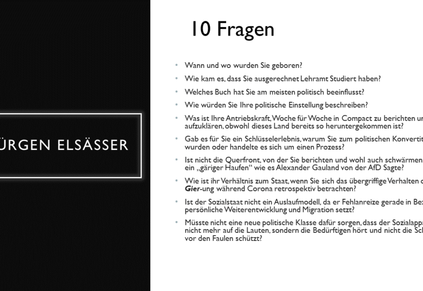 10 Fragen an Jürgen Elsässer von Compact